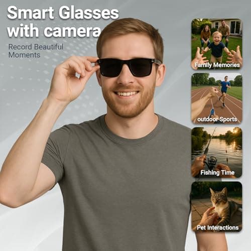 Aspect Living AI Smart Glasses with 8MP Camera, 1080P Video Recording, Real-Time Voice Translator, Open-Ear Audio, Bluetooth & Voice Assistant, Wearable Camera Glasses for Travel, Sports, Meetings - Thumbnail 6