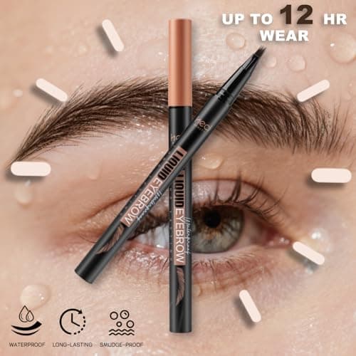 HECI BEAUTY Microblading Eyebrow Pencil - Waterproof Hair Stroke Brush with 3D Fiber Technology | 24HR Smudge-Proof | Natural Looking Brows Filler | Easy Apply & Gifts for Women, Brown - Thumbnail 6