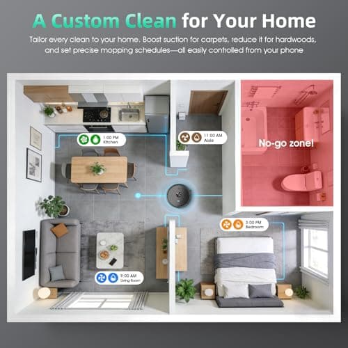 Livvi 2 in 1 Robot Vacuum and Mop Combo, 3500 Pa Suction, Laser Navigator with Smart Mapping,120 Min Runtime, App/Voice/Remote Control, Self-Charging for Pet Hair & Hard Floor - Thumbnail 6