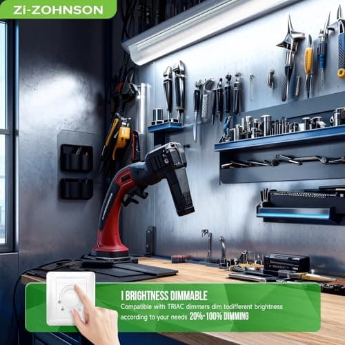 Zi-ZOHNSON 6 Pack Dimmable 4FT Led Shop Lights,30W 4500LM 3000-6500K Tunable,T8 Light Tube Commercial Bay Lighting,High Output,Plug and Play Linkable Shop Lights for Basement,Garage,Workbench,Barn - Thumbnail 6