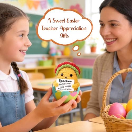 Teacher Easter Basket Stuffers Teacher Appreciation Gifts Thank You Going Away Farewell Gifts for Women Get Well Birthday Valetines Gift for Teachers End of Year Teacher Gift Bag Positive Taco Crochet - Thumbnail 4