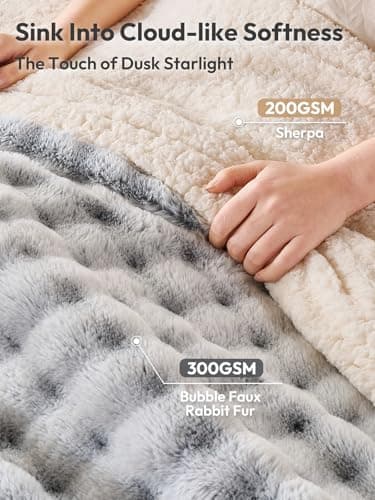 WOOMER Heated Blanket Full Size 77"x 84", Luxury Faux Fur Electric Blanket with 10 Heat Levels, Ultra Soft Heating Blanket with 9H Auto Off, ETL Certified & Machine Washable - Thumbnail 2