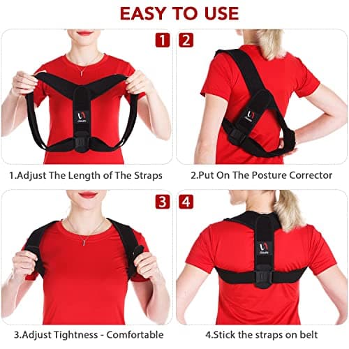 Schiara Posture Corrector for Men and Women, Comfortable Upper and Back Brace, Adjustable Back Straightener Support for Back, Shoulder and Neck - Thumbnail 4