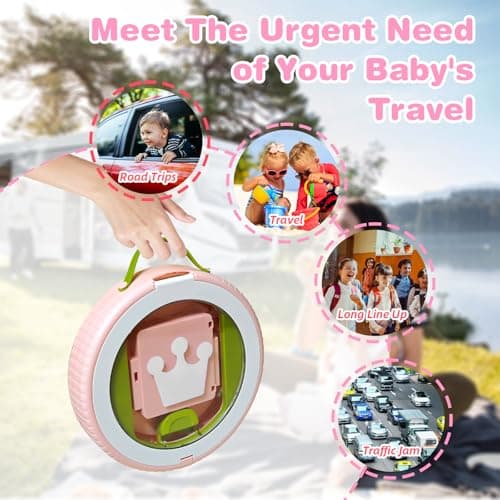 2025 Upgraded Portable Potty Training, Foldable Toilet,Travel Potty for Toddler, Apply to Seat Emergency Toilet for Camping, Outdoor, Car, Indoor, Including 3 rolls of garbage bags (White-Pink) - Thumbnail 4