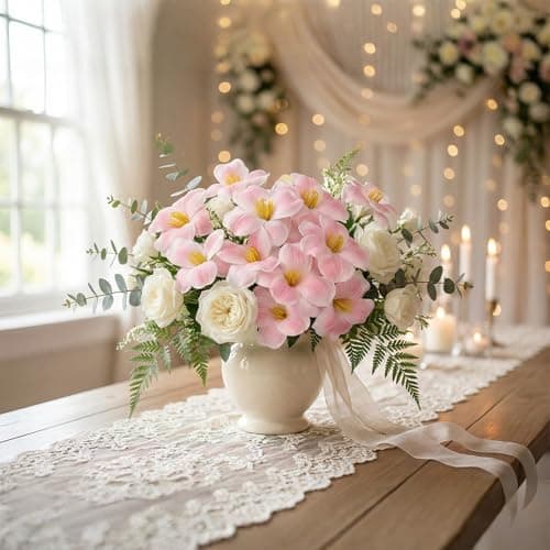Florielle 12pcs 16" Fully Bloomed Tulip Artificial Flowers Bouquet Fake Faux Flowers for Spring Summer Home Table Centerpieces Decor Party Wedding Mother's Day Easter Gifts Decorations (Pink) - Thumbnail 2