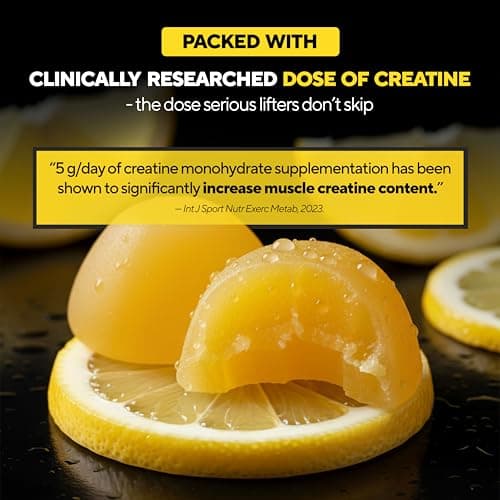VitaUp Creatine Monohydrate Gummies for Men & Women - USA Made Monohydrate Creatine for Men 5000mg Per Serving - Supports Energy Levels, Training Endurance & Muscle Performance - 90 Gummies - Thumbnail 4