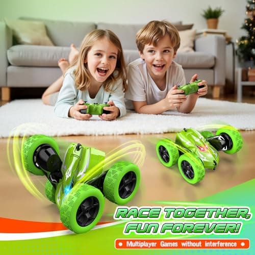 Excitobo Remote Control Car,RC Cars for 4 5 6 7 8 9 10 11 12 Year Old Boy Double Sided 360°Flip 4WD Rechargeable Drift RC Race Car Boys Toys Birthday Gifts Easter Basket Stuffers for Kids Age 4-12 - Thumbnail 3