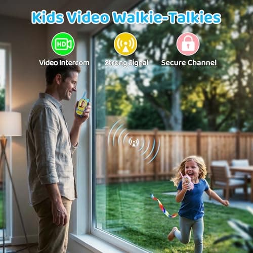 Video Walkie Talkies for Kids, 2 Pack Rechargeable Penguin Two Way Radios with Video Call 2" Screen, Voice Changer & Sticker Effects, Long Range Indoor Outdoor Camping Toys for Boys Girls 3-12 - Thumbnail 5