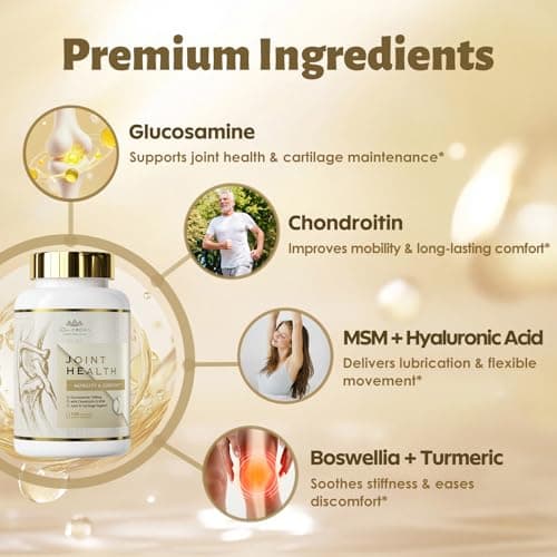 DR. CROWN Joints Health Suppplement, Glucosamine Chondroitin MSM - Joint Support Supplement for Women and Men with Turmeric, MSM &Boswellia, for Cartilage, Joint Health and Flexibility - 120 Capsules - Thumbnail 4