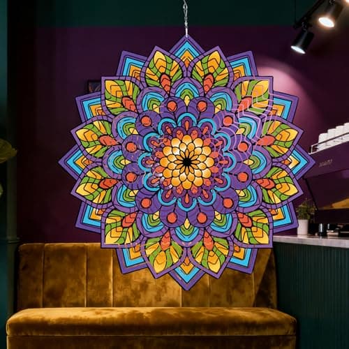 Mandala Gifts for Women,Mandala Wind Spinner - 12In Wind Spinners Outdoor, 3D Hanging Sculpture, Rustproof Metal Garden Decor Yard Art,Birthday for Women, Men - Image 1