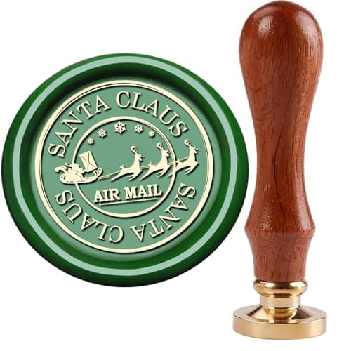 Christmas Wax Seal Stamp,Santa Claus Wax Seal Stamp with Deep Engrave Great for Gift Decoration Christmas Cards New Year Envelopes Wax Sealing (Santa Claus) - Image 1