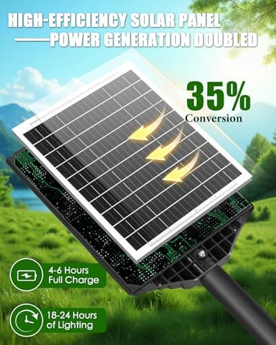 Mcfacesun Solar Lights Outdoor 12000LM -6500K Solar Street Light, IP66 Waterproof Outdoor Flood Lights with Motion Sensor & Dusk to Dawn, led solared Street Light Easy Installation, Pack of 2 - Thumbnail 2