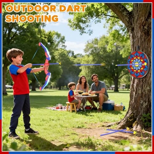 Kids Bow and Arrow Set LED Light Up Archery Set with 10 Suction Cup Arrows, 1 Archery Targets,3 Score Target for Kids Ages 3-12 Birthday Gifts Toys for 5 6 7 8 9 10 11 12 Year Old Boys Girls - Thumbnail 2