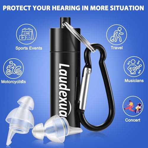Laudexua High Fidelity Concert Ear Plugs, 2 Pairs Ear Protection Musician Earplugs for Concerts, Music Festival, Motorcycle, and Other Noise Reduction Events - Thumbnail 6