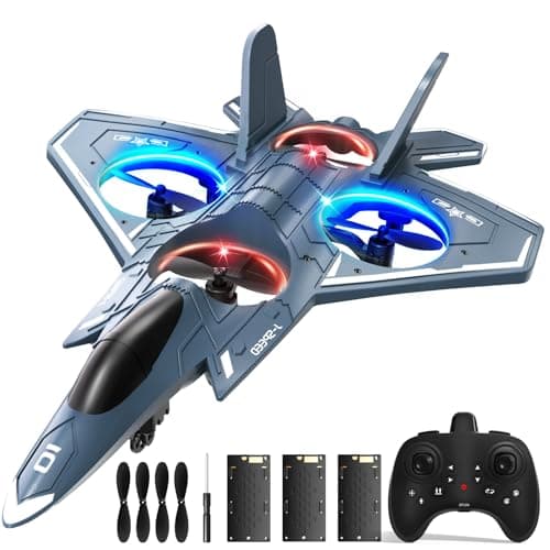 ENJOYFLY Foam Remote Control Airplanes, RC Planes with Light, RC Airplane Fighter Jet for Kids Adults 8-16, 360° Flip, Stunt Roll, Drones for Kids 8-12, Airplane Toy Gifts for Kids Boys - 3 Batteries - Image 1