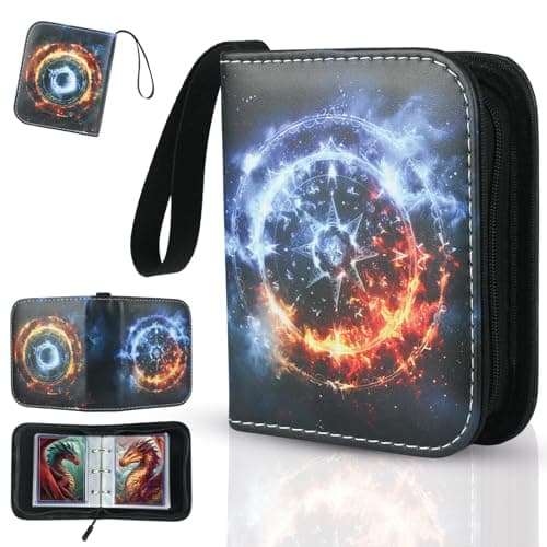 Trading Card Binder 1 Pocket, Fits 80 Cards with 40 Removable Sleeves, Portable TCG Album Folder for Standard Size Game Cards, Sports Card Holder Book for Collectors, Frostfire Fusion - Image 1