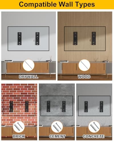 FOGING Mount NO Stud TV Wall Mount,Drywall Wall Mount for 26-100" TVs/Monitors,Holds Up to 176LBS, Height Adjustable,1.17'' Low Profile Studless TV Mount,No Drilling No Funder Required,Easy Install - Thumbnail 6