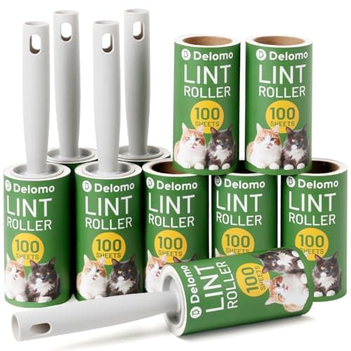 DELOMO Lint Roller 1,000 Sheets (5 Rollers + 5 Refills) - Lint Rollers for Pet Hair Extra Sticky, Mega Value Pet Hair Removal Tool for Clothes/Couch/Furniture/Car - Ideal Home Gift for Pet Owners - Image 1