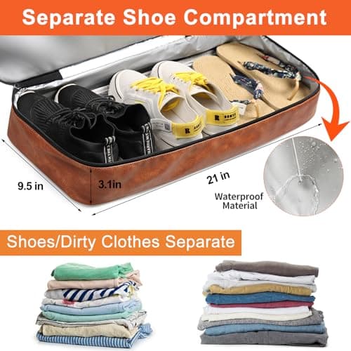 IBFUN Weekender Bags for Women, 21" Weekender Travel Bag, Travel Duffle Bag with Shoe Compartment Carry on Overnight Duffel Bag for Weekend Travel Business Trip - Thumbnail 4