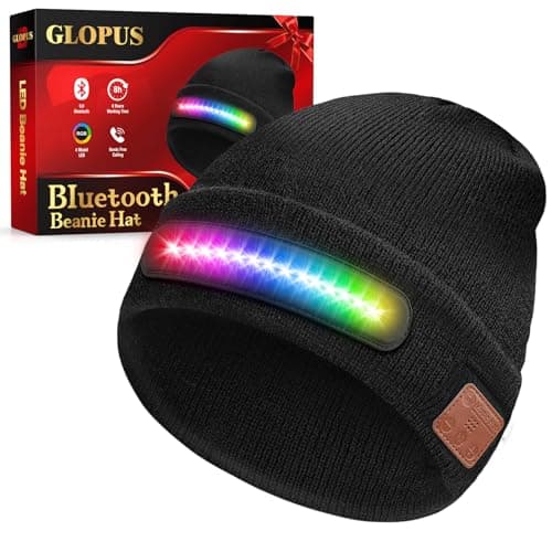 Stocking Stuffers for Adults Men, Bluetooth Beanie Hat with Light, Christmas Stocking Stuffers for Teen Boys, White Elephant Gifts for Adults Him Boyfriend Dad Husband, Gifts for Men Who Want Nothing - Image 1