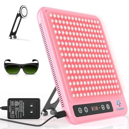 Astarexin Red Light Therapy Panel, 225 Dual-Chip LEDs with 660nm Red & 850nm Near Infrared Light for Face, Skin, Sleep, Body Health, Portable Therapy Panel with Stand & Timer,Pink - Image 1
