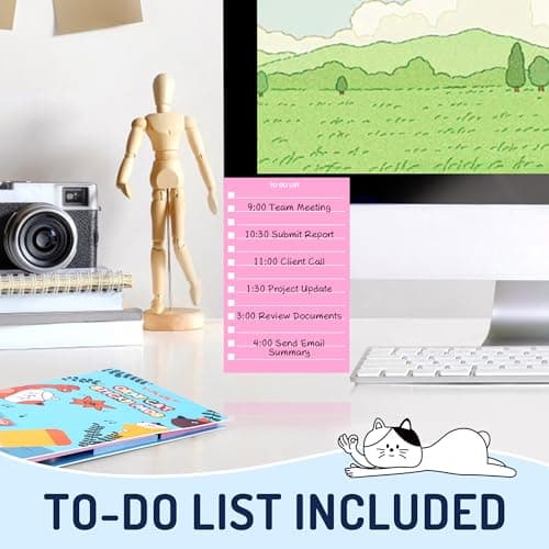 YPLUS Cat Sticky Notes Set, 440pcs Cute Planner Self-Stick Note Pads with Lined to Do List, Divider Tabs and Shaped Memos, Funny Office School Supplies, Teacher Gifts for Men Women & Cat Lovers - Thumbnail 4