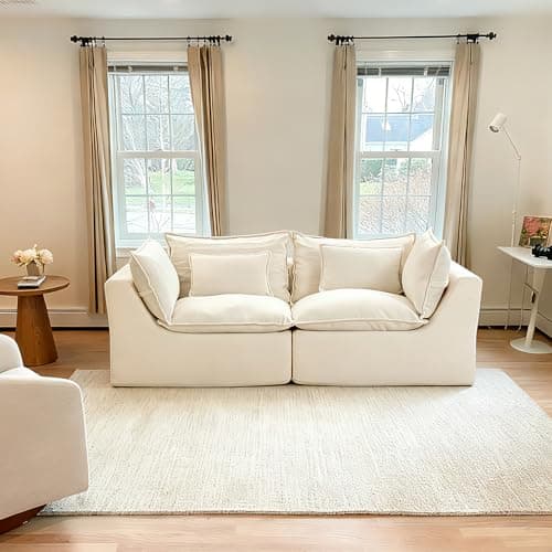 Fachmaih Boneless Loveseat Couch Sectional Cloud Couch Oversized Modular Sectional Sofa Modern Cloud Sofa Couches with Pillow for Living Room Bedroom - Thumbnail 5