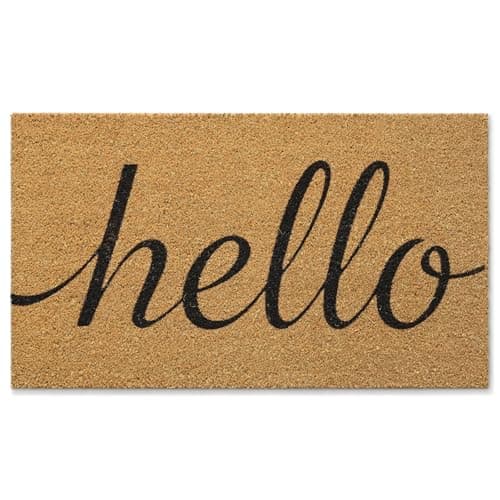 Kelarea Front Door Mat Natural Coco Coir Doormat with Heavy Duty Backing, 17" x 30" Hello Welcome Mats, Easy to Clean Entry Mat for Indoor Outdoor Entrance Porch - Image 1