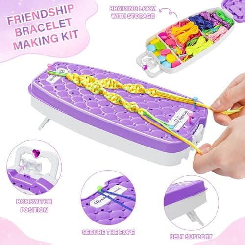 Dpai Friendship Bracelet Making Kit for Girls,DIY Arts and Crafts Toys,Jewelry String Maker Kit,The Best Birthday Gifts Ideas for Girls 6 7 8 9 10 11 12+ Years Old（Purple） - Thumbnail 3