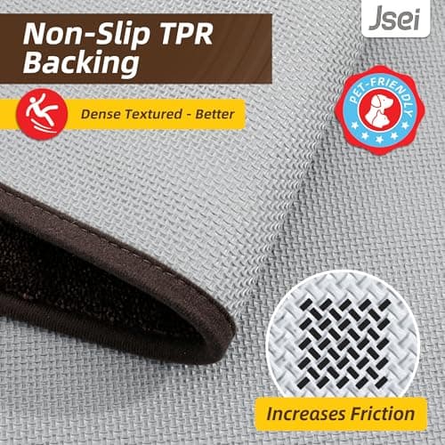 JSEI Entryway Rugs Doormat 24"x36", Non-Slip Dirt Trapper Door Mats Indoor, Washable Absorbent and Stain Resist Welcome Floor Mat for Front Door, Dog Door Mat, Dirty Wet Shoes & Paws, Brown - Thumbnail 5