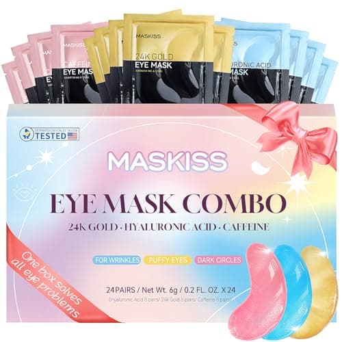 Maskiss Under Eye Patches (24 Pairs), Easter Gifts for Women, 3 Colors Eye Masks Gift Set for Dark Circles Puffy Eyes, Undereye Bags and Wrinkles, Vegan Skin Care Gifts for Teen Girls - Image 1