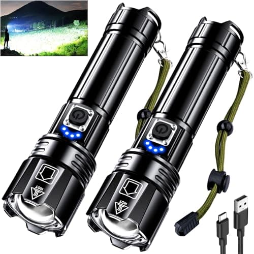 AKNEAR Rechargeable LED Flashlight 99000 High Lumens, Super Bright Flashlights with Zoomable & USB C Rechargeable & 5 Light Mode & IPX-7 Waterproof, Powerful Flash Light for Home, Hiking, Camping - Image 1