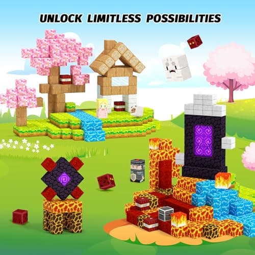 Titoclar 100PCS Magnetic Blocks- Easter Basket Stuffers for Kids, Magnet Toys for 3 4 5 6 7 8 Year Old,Children Sensroy Toys & Games, Christmas Birthday Gifts for Boys & Girls Ages 3+ - Thumbnail 2