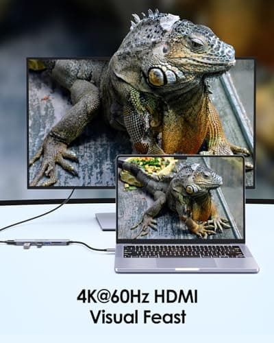 LENTION 8 in 1 USB C Hub with 4K@60Hz HDMI Adapter, 2 USB C Data Transfer & 2 USB 3.0 Port, 100W PD, SD/Micro SD Card Reader for 2025-2016 MacBook Pro/Air M5/M4, Mac, 2026 MacBook Neo, Surface Pro - Thumbnail 6