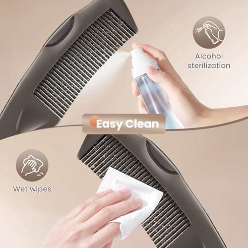 2PC Dandruff Comb Fine Tooth Scalp Detox Comb Lice Stainless Steel Scalp Detoxing Hair Brush Tool Hair Care for Women, Men & Kids (Brown) - Thumbnail 4