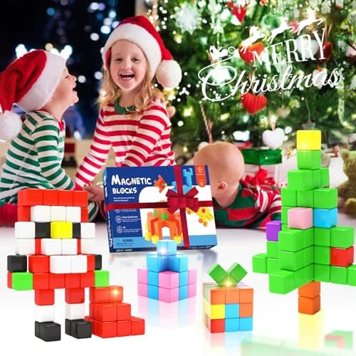 40pcs Magnetic Blocks, Gifts for 3 4 5 6 Year Old Girls & Boys, Magnet Building Blocks for Toddlers,STEM Preschool Sensory Toys for Kids Ages 3-5 4-8 - Thumbnail 6