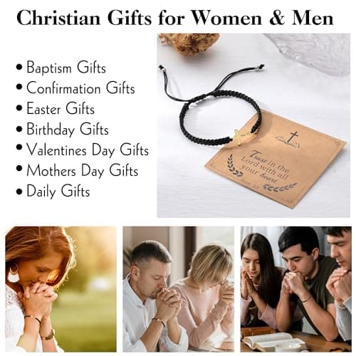 Sistble Easter Basket Stuffers Easter Gifts for Women Teens Confirmation Gifts for Teen Cross Bracelet Christian Gifts for Women Catholic Inspirational Bracelets Jesus Religious Baptism Gift for Teen - Thumbnail 6