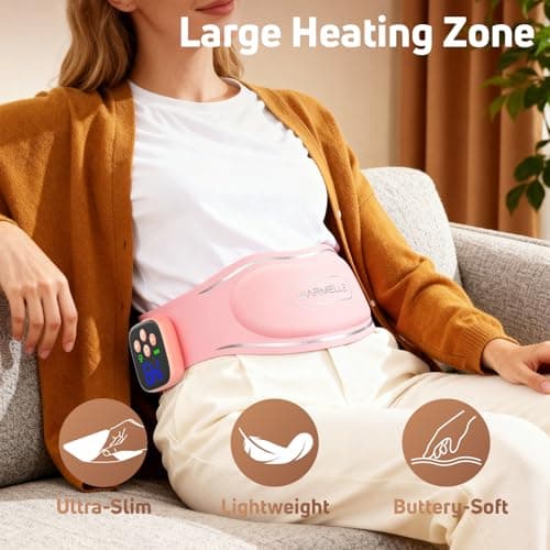 Heating Pad for Period Cramps, Portable Heating Pad for Back - Instant Soothing Menstrual Cramp Relief, Cordless Heating Pads Rechargeable with 5000mAh Battery, 6 Heat Settings, 10-99 Mins Timer - Thumbnail 2