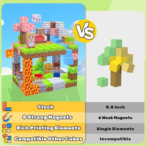 LionFuny Magnetic Blocks, 300Pcs Magnetic Building Blocks Sets, STEM Montessori Stacking Sensory Education Magnet Toys for Kids Toddlers Boys Girls Ages 3 4 5 6 7 8-12 Birthday Gifts, 1" Large Size - Thumbnail 3