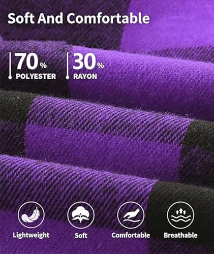 3-Pack Men's Plaid Hooded Button-Up Shirts Long Sleeve Cotton Hoodies Loose Fit Casual Tops Flannel Shirt - Thumbnail 6