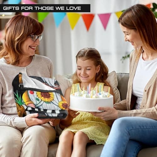 Ivarunner Spring Sunflower Gnome Throw Blanket, Gnomes Gifts for Women, Gnome Lovers, SpringSoft Lightweight Bee Flannel Blanket for Couch, Sofa, 60x50 Inches - Thumbnail 4