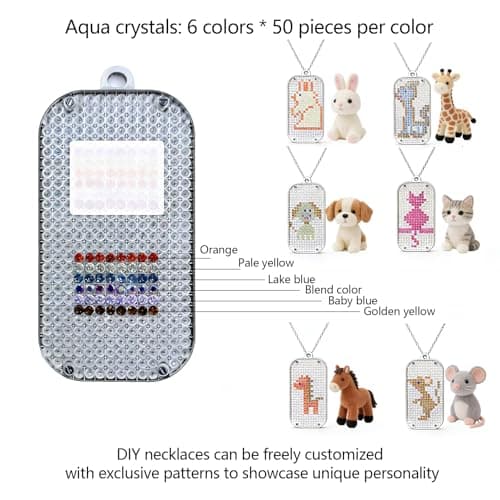 RUOZTEOO Kit DIY Necklace 6 Color 50 Rhinestone and Tools for Women Beginner Arts and Craft Gift Fun Activity - Thumbnail 6