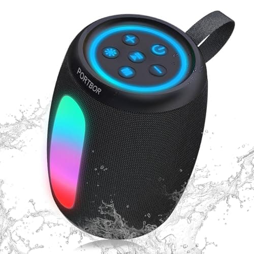 Portable Bluetooth Speaker, 2026 Powerful Stereo Loud Sound Wireless Speaker, 8 LED Modes, IPX5 Waterproof, Up to 36H Playtime, BT 5.3 with AUX, TWS Pairing, for Outdoor/Home/Party/Beach, Ideal Gifts - Image 1