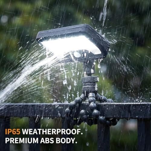 CVchancin Solar Motion Lights Outdoor with 360° Flexible Tripod USB and Solar Powered 92 LED Super Bright 600LM Motion Sensor Light IP65 Waterproof for Fence Yard Patio Garden RV Camping (2) - Thumbnail 3