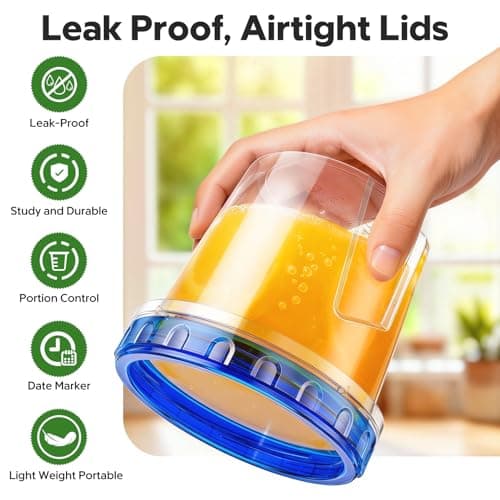 Freezer Storage Containers, [6 Pack-24 Oz] Airtight Plastic Food Storage Containers with Twist Top Lids, Soup, Meal Prep Containers | BPA Free | Stackable | Leakproof | Microwave/Dishwasher Safe - Thumbnail 3