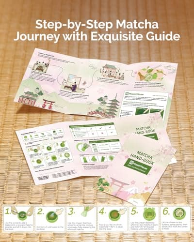 Maestri House Matcha Whisk Set, 7-Pc Complete Matcha Kit with Spouted Ceramic Bowl, Bamboo Whisk and Holder, Scoop, Spoon Rest & Sifter, Tea Cloth – Ideal Gift for Matcha Lovers (Green) - Thumbnail 4