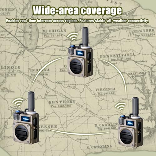 2Pcs 4G Walkie Talkie for Adults,Long Range 4G 1000 Mile Rechargeable Two-Way Radios 3-Day Battery Runtime Ideal for Hiking,Camping,Work,and Emergency Use Portable Two-Way Outdoor Radio(SIM Card) - Thumbnail 2