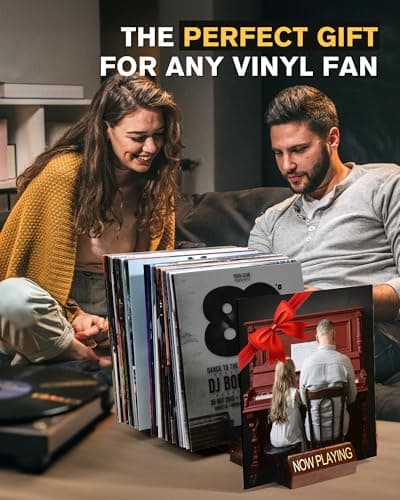 Vosturdy Expandable Vinyl Record Storage, 30-70 LPs Now Playing Record Holder, Wood Vinyl Album Storage Rack for LP Records/Magazines/Music Lovers - Thumbnail 6