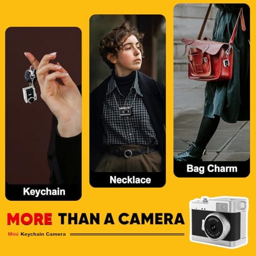 Keychain Camera, 16GB Mini Digital Camera with Built-in Flash & Retro Filters, Pocket Mini Camera for Travel, Vlogging, Bag Charm, Birthday Gifts - Thumbnail 5