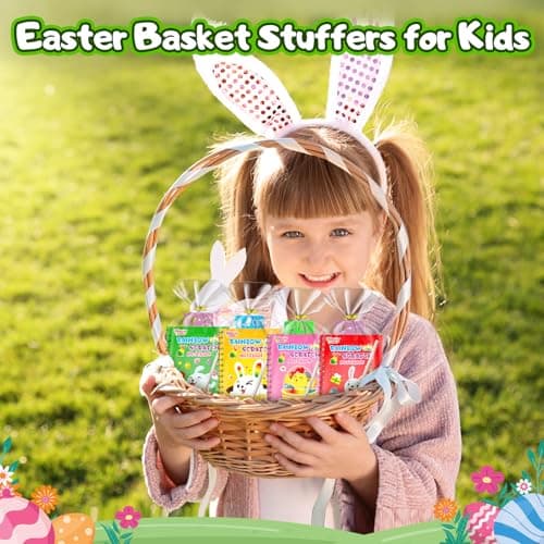 FEREDO KIDS Party Favors for Kids: 24 Pack Easter Rainbow Scratch Art Notebook Classroom School Supplies Bulk for Girls Boys Goodie Bags Stuffers, Return Gifts for Birthday Party Gift Kid Crafts - Thumbnail 2